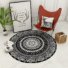 Black Mandala Round Carpet Floor Rug Living Room Bedroom Decor Round Area Rug Carpet