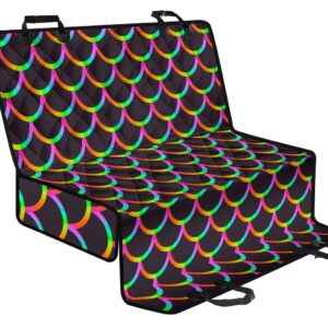 Black Mermaid Scales Pattern Print Pet Car Back Seat Cover - 95120176b69e