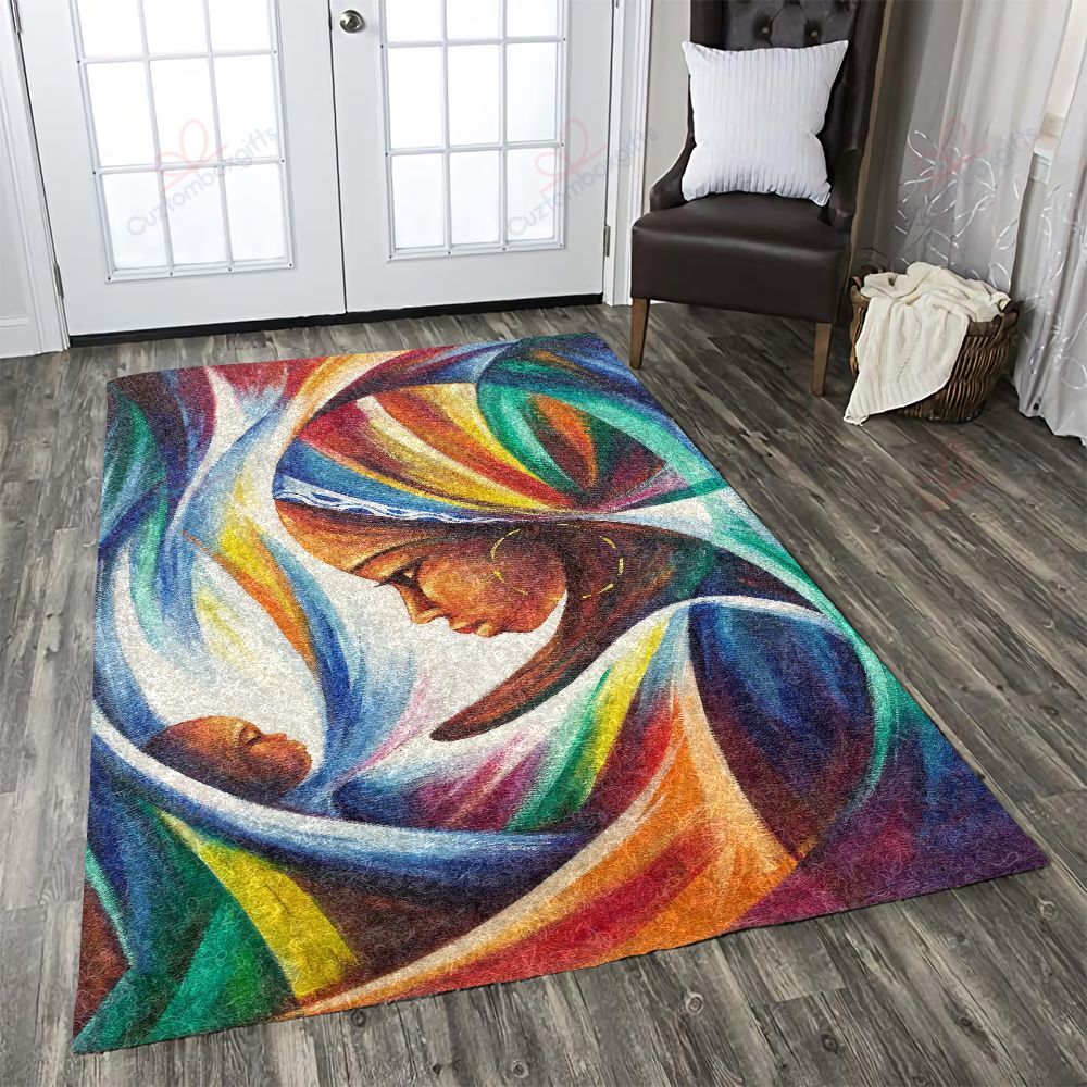 Black Mom And Child Art Rug Sport Decor Gift Floor Decor Living Room Carpet Rug Area Rug - f3327e7603f3 Black Mom And Child Art Rug Sport Decor Gift Floor Decor Living Room Carpet Rug Area Rug - f3327e7603f3