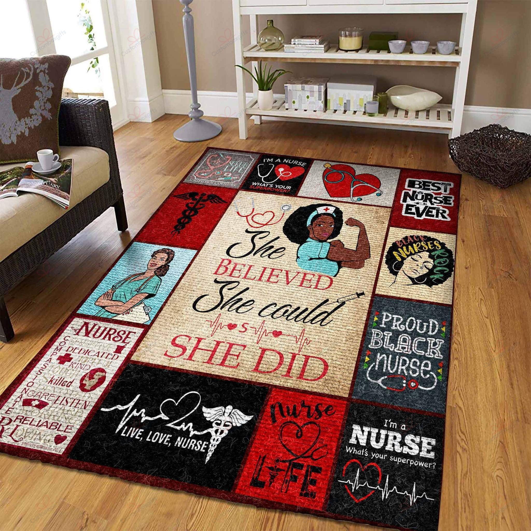 Black Nurse Rug Sport Decor Gift Floor Decor Living Room Carpet Rug Area Rug - 174df878c89f Black Nurse Rug Sport Decor Gift Floor Decor Living Room Carpet Rug Area Rug - 174df878c89f