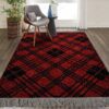 Black On Red Lodge Rug Sport Decor Gift Floor Decor Living Room Carpet Rug Area Rug - 5a9f08c2e9f0