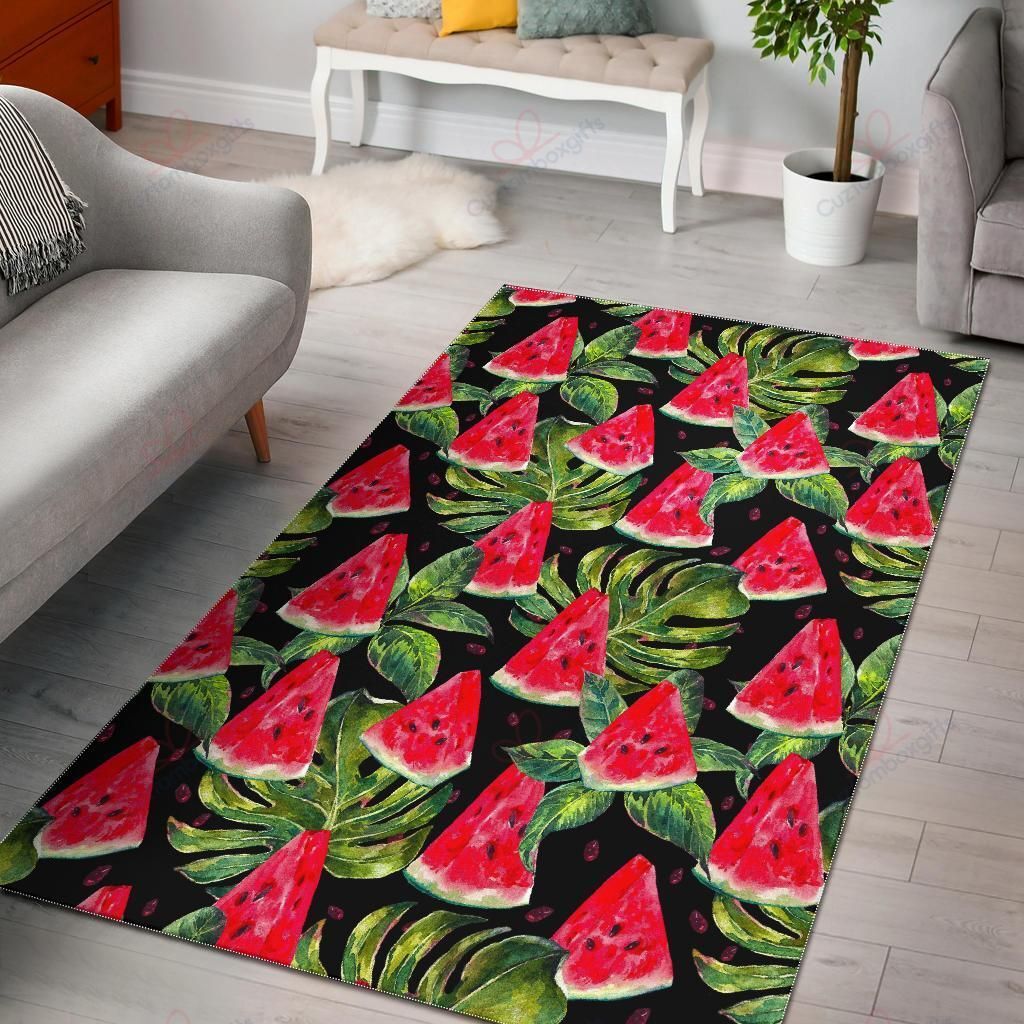 Black Palm Leaf Watermelon Pattern Rug Sport Decor Gift Floor Decor Living Room Carpet Rug Area Rug - 1fb061bab13e Black Palm Leaf Watermelon Pattern Rug Sport Decor Gift Floor Decor Living Room Carpet Rug Area Rug - 1fb061bab13e