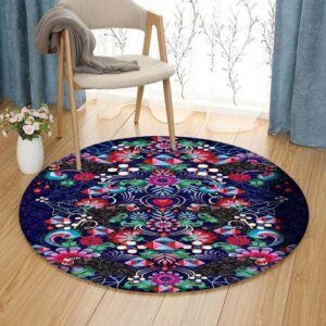 Black Panther Round Carpet Floor Rug Living Room Bedroom Decor Round Area Rug Carpet