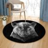 Black Panther Polygon Art Round Carpet Floor Rug Living Room Bedroom Decor Round Area Rug Carpet