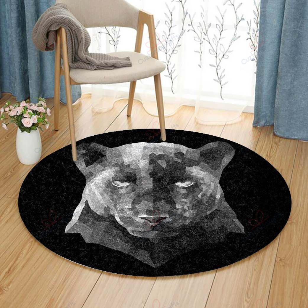Black Panther Polygon Art Round Carpet Floor Rug Living Room Bedroom Decor Round Area Rug Carpet Black Panther Polygon Art Round Carpet Floor Rug Living Room Bedroom Decor Round Area Rug Carpet