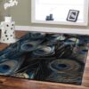Black Peacock Rug Sport Decor Gift Floor Decor Living Room Carpet Rug Area Rug - 91020b47b93a
