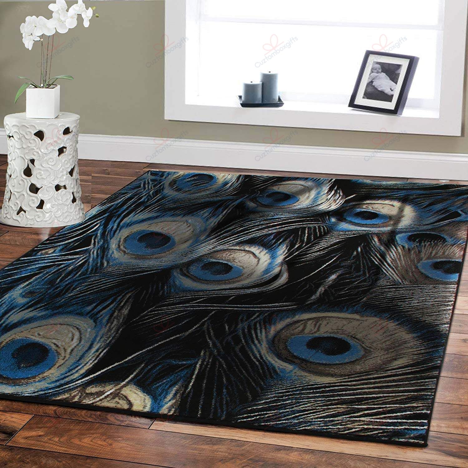 Black Peacock Rug Sport Decor Gift Floor Decor Living Room Carpet Rug Area Rug - 91020b47b93a Black Peacock Rug Sport Decor Gift Floor Decor Living Room Carpet Rug Area Rug - 91020b47b93a