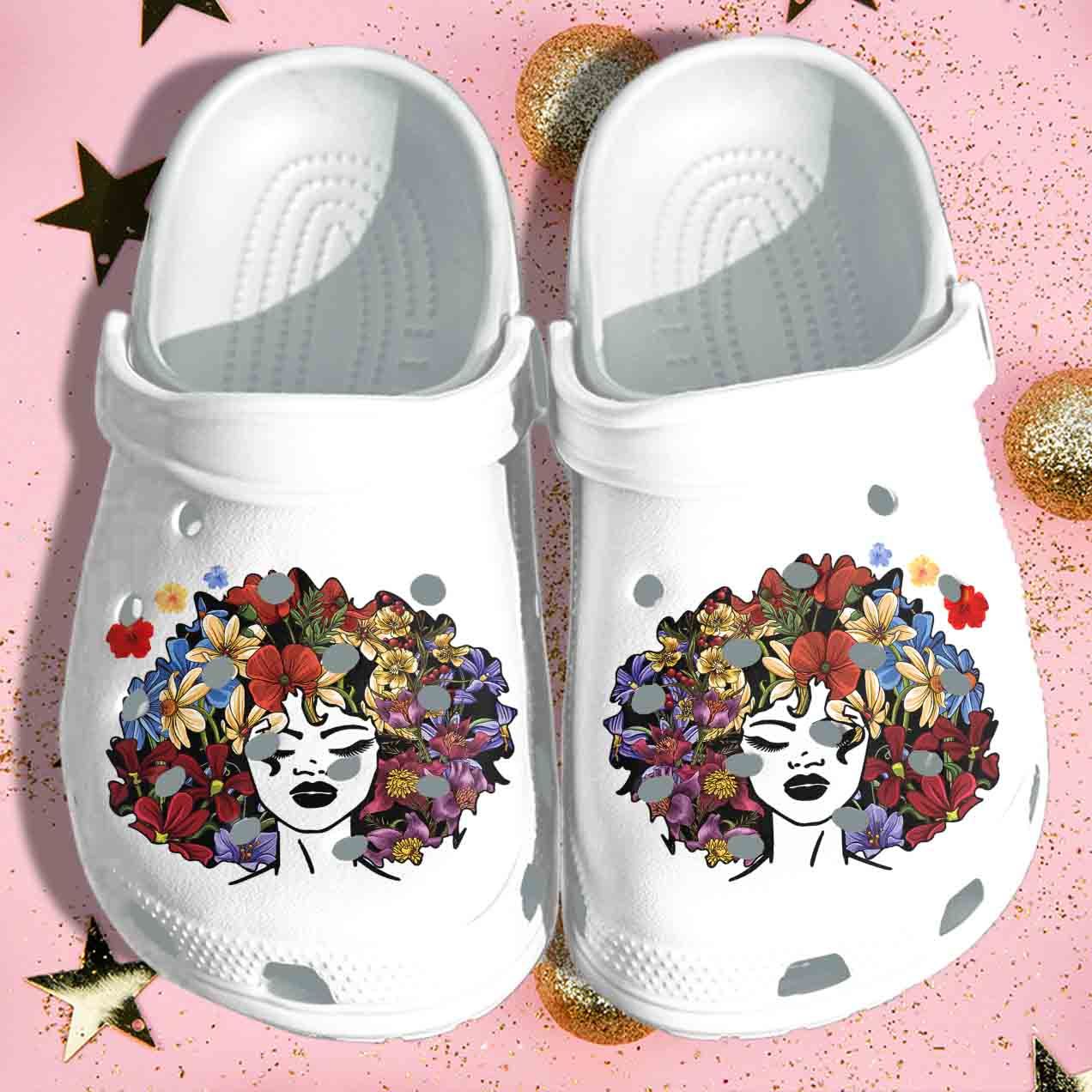 Black Queen Flower Girl Shoes Crocs Clog Gift For Black Girl – Strong Girl Junteenth Clog Birthday Gift For Woman Daughter Niece Black Queen Flower Girl Shoes Crocs Clog Gift For Black Girl – Strong Girl Junteenth Clog Birthday Gift For Woman Daughter Niece
