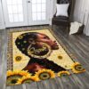 Black Queen Sunflower Rug Sport Decor Gift Floor Decor Living Room Carpet Rug Area Rug - 75c2d6cf134b