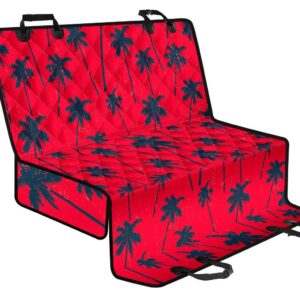Black Red Palm Tree Pattern Print Pet Car Back Seat Cover - 0454fda41f59