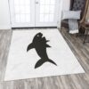 Black Shark Rug Sport Decor Gift Floor Decor Living Room Carpet Rug Area Rug - 46034bc4f989