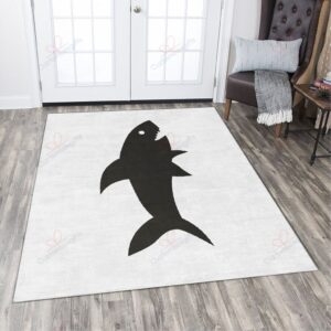 Black Shark Rug Sport Decor Gift Floor Decor Living Room Carpet Rug Area Rug - 46034bc4f989