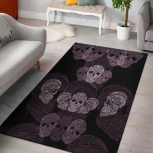 Black Skull Rug Sport Decor Gift Floor Decor Living Room Carpet Rug Area Rug - d1b4617f8c4d