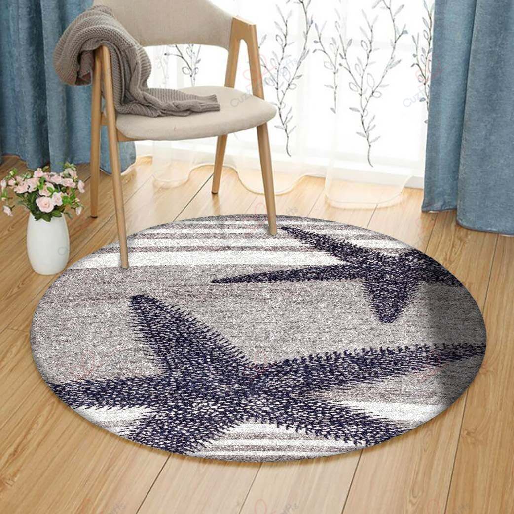 Black Starfish Round Carpet Floor Rug Living Room Bedroom Decor Round Area Rug Carpet Black Starfish Round Carpet Floor Rug Living Room Bedroom Decor Round Area Rug Carpet