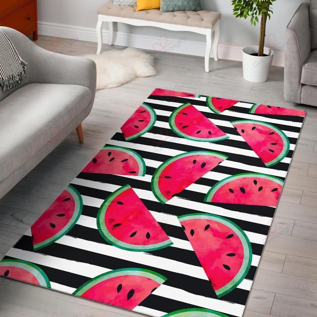 Black Striped Watermelon Pattern Rug Sport Decor Gift Floor Decor Living Room Carpet Rug Area Rug - f0864b680c96 Black Striped Watermelon Pattern Rug Sport Decor Gift Floor Decor Living Room Carpet Rug Area Rug - f0864b680c96