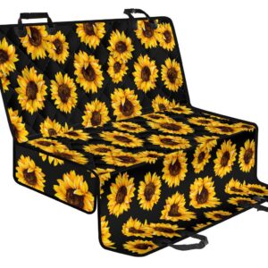 Black Sunflower Pattern Print Pet Car Back Seat Cover - 512e8f4bccfc