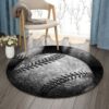 Black Tennis Ball Round Carpet Floor Rug Living Room Bedroom Decor Round Area Rug Carpet