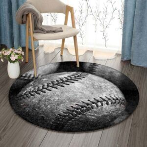 Black Tennis Ball Round Carpet Floor Rug Living Room Bedroom Decor Round Area Rug Carpet