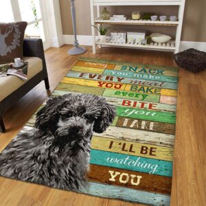 Black Toy Poodle Ill Be Watching You Rug Sport Decor Gift Floor Decor Living Room Carpet Rug Area Rug - 80145862f593