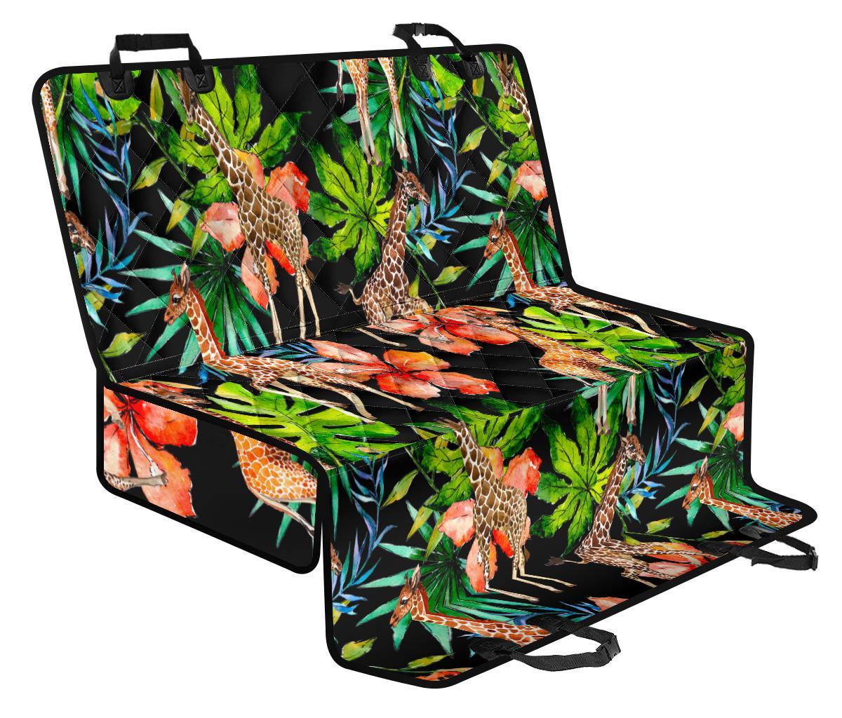 Black Tropical Giraffe Pattern Print Pet Car Back Seat Cover - e6d081582afc Black Tropical Giraffe Pattern Print Pet Car Back Seat Cover - e6d081582afc
