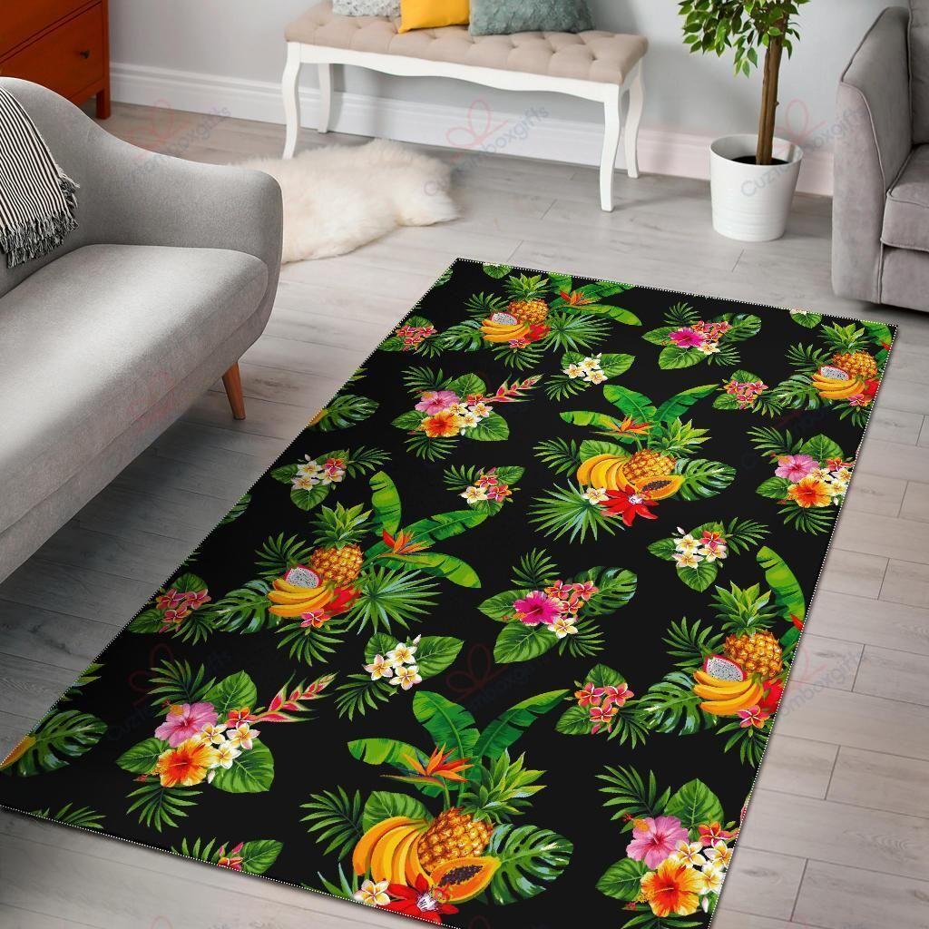 Black Tropical Hawaiian Pattern Rug Sport Decor Gift Floor Decor Living Room Carpet Rug Area Rug - 3691363232d1 Black Tropical Hawaiian Pattern Rug Sport Decor Gift Floor Decor Living Room Carpet Rug Area Rug - 3691363232d1