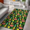Black Tropical Pineapple Pattern Rug Sport Decor Gift Floor Decor Living Room Carpet Rug Area Rug - d529b9229b3d