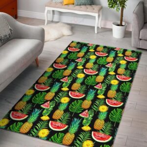 Black Tropical Pineapple Pattern Rug Sport Decor Gift Floor Decor Living Room Carpet Rug Area Rug - d529b9229b3d