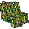 Black Tropical Pineapple Pattern Print Pet Car Back Seat Cover - 9ec90f17fff0