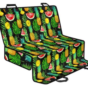 Black Tropical Pineapple Pattern Print Pet Car Back Seat Cover - 9ec90f17fff0