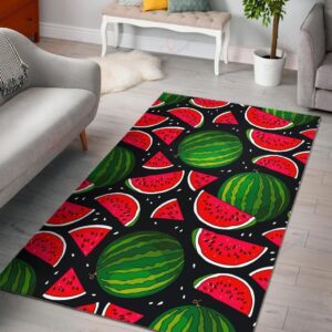 Black Watermelon Pieces Pattern Rug Sport Decor Gift Floor Decor Living Room Carpet Rug Area Rug - 0684c5ef27dd