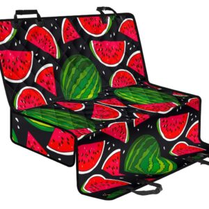 Black Watermelon Pieces Pattern Print Pet Car Back Seat Cover - a2f1d34e152a