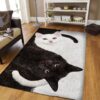 Black White Cat Rug Sport Decor Gift Floor Decor Living Room Carpet Rug Area Rug - f96c368913b2