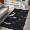 Black White Liquid Marble Rug Sport Decor Gift Floor Decor Living Room Carpet Rug Area Rug - 638f490f0488