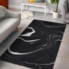 Black White Liquid Marble Rug Sport Decor Gift Floor Decor Living Room Carpet Rug Area Rug - e1c4e820b12c