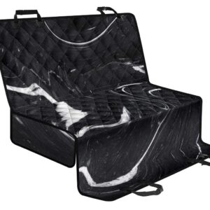 Black White Liquid Marble Print Pet Car Back Seat Cover - 9cb98df38bf9