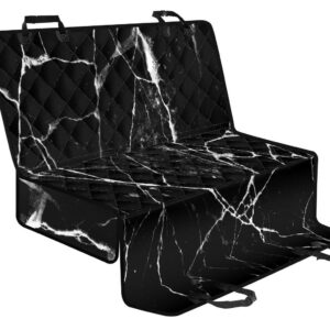 Black White Natural Marble Print Pet Car Back Seat Cover - de09ce203757