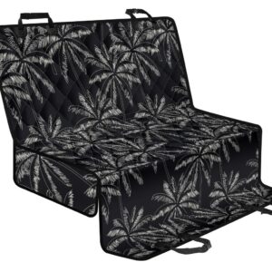 Black White Palm Tree Pattern Print Pet Car Back Seat Cover - 5e49c7b4c407