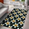 Black White Plumeria Rug Sport Decor Gift Floor Decor Living Room Carpet Rug Area Rug - c835ad9287a2