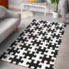 Black White Puzzle Rug Sport Decor Gift Floor Decor Living Room Carpet Rug Area Rug - eab3df79f719