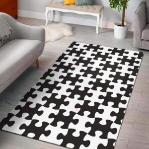 Black White Puzzle Rug Sport Decor Gift Floor Decor Living Room Carpet Rug Area Rug - eab3df79f719