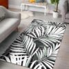 Black White Tropical Leaf Pattern Rug Sport Decor Gift Floor Decor Living Room Carpet Rug Area Rug - ec8a15bea9aa