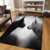 Black White Wolves Rug Sport Decor Gift Floor Decor Living Room Carpet Rug Area Rug - 3a795e843588