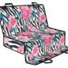 Black White Zebra Floral Pattern Print Pet Car Back Seat Cover - 5afc50a1fffc