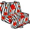 Black White Zebra Flower Pattern Print Pet Car Back Seat Cover - db2c40115832