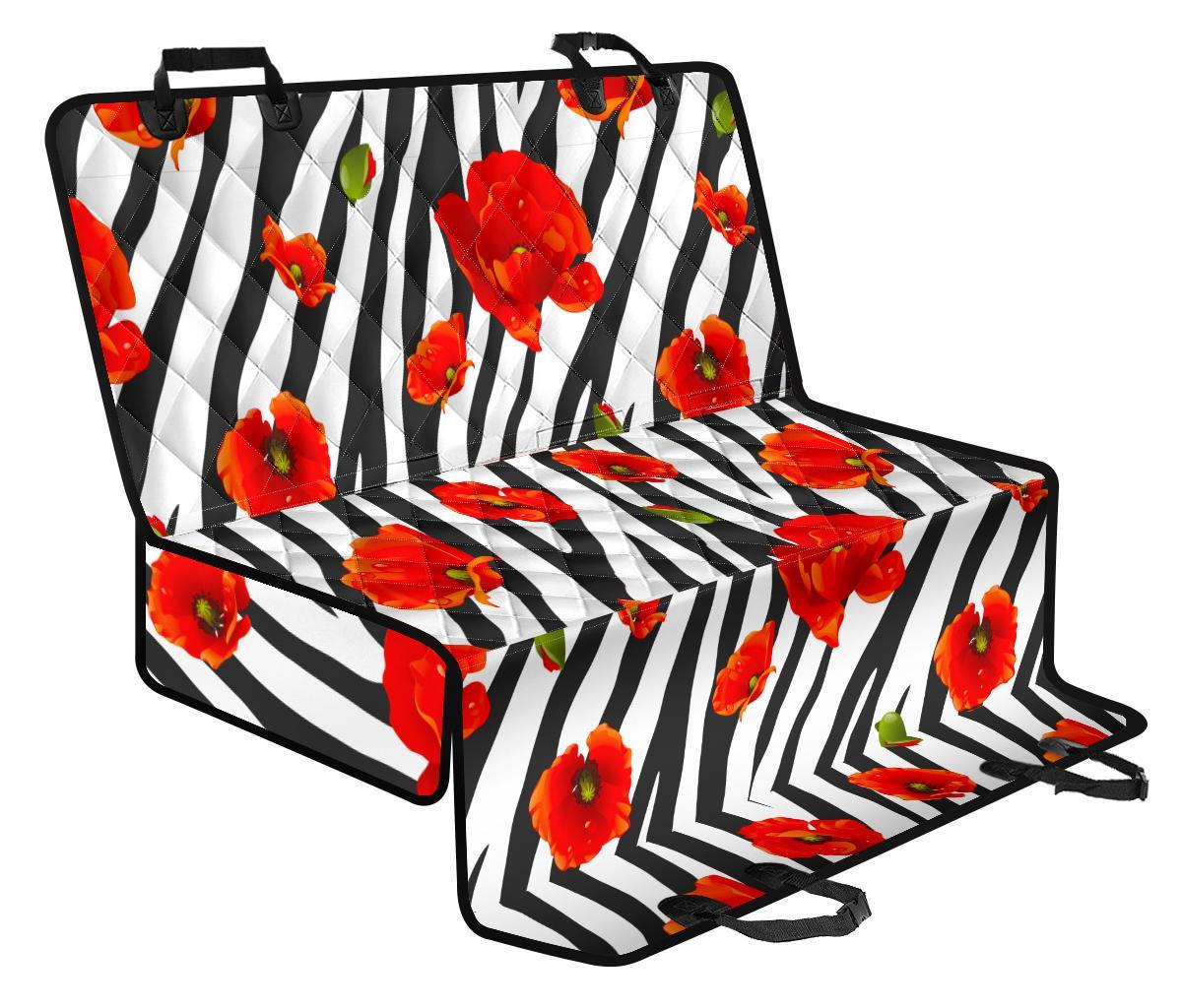 Black White Zebra Flower Pattern Print Pet Car Back Seat Cover - db2c40115832 Black White Zebra Flower Pattern Print Pet Car Back Seat Cover - db2c40115832