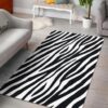 Black White Zebra Pattern Rug Sport Decor Gift Floor Decor Living Room Carpet Rug Area Rug - 2502ab0421d6