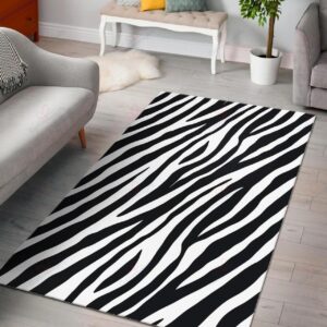Black White Zebra Pattern Rug Sport Decor Gift Floor Decor Living Room Carpet Rug Area Rug - 15b460d30f7b