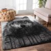 Black Wolf Rug Sport Decor Gift Floor Decor Living Room Carpet Rug Area Rug - 34d5cefad66b
