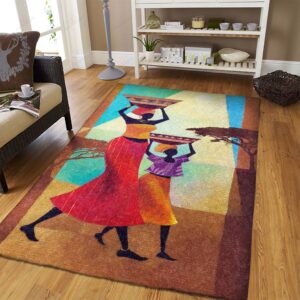 Black Woman And Child Rug Sport Decor Gift Floor Decor Living Room Carpet Rug Area Rug - 64d3219a04b8