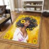 Black Woman Sunflower Rug Sport Decor Gift Floor Decor Living Room Carpet Rug Area Rug - 3914f2d1ea22
